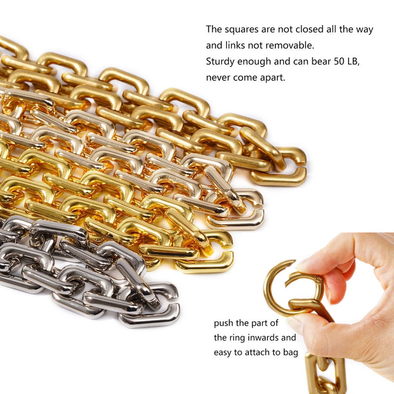 Yichain 22.5 Inch Gorgeous Heavy Metal Bag Chains Purse Handle Shoulder Strap Replacement (Yellow Gold,Large) - Image 4